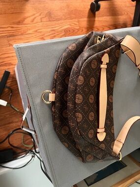 Brown Monogram Crossbody Sling Bag